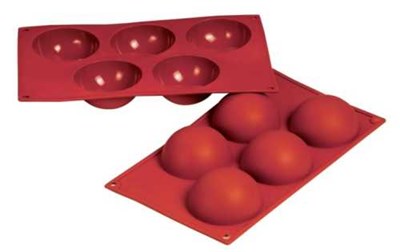 Форма силиконовая P.L. Proff Cuisine "Полусфера" 5 ячеек d 80 мм, h 40 мм (30*17,5 см) 81200404