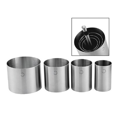 Набор кондитерских колец, 4 шт + пресс (100*80 мм/75*80 мм/62*80 мм/50*80 мм), P.L. Proff Cuisine 99002193