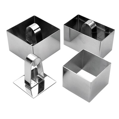 Набор кондитерских выемок 3 шт + пресс (60*60*50 мм/ 71*75*50 мм/ 90*50*50 мм), P.L. Proff Cuisine 99002198