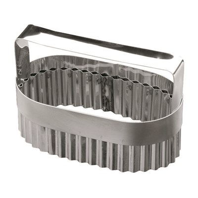 Высечка гофрированная для слоеного языка, с ручкой, 8*15 см, h 5 см, нержавейка, Россия 92100136