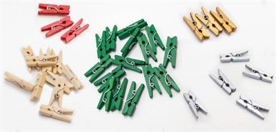 Прищепка-мини деревянная 3,5 см, разноцветные , 50 шт 81212502