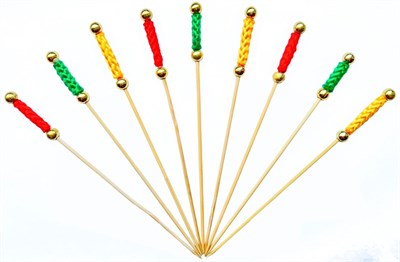 Шпажки Пика "Рио",желтый,красный 12 см, бамбук, 100 шт 81212521