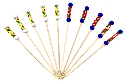 Шпажки Пика "Рио",синий,белый 12 см, бамбук, 100 шт 81212522