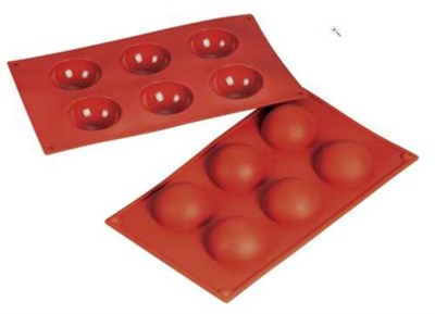 Форма силиконовая P.L. Proff Cuisine "Полусфера" 6 ячеек d 60 мм, h 30 мм (30*17,5 см) 81200406