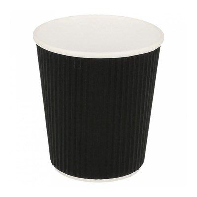 Стакан с двойныйми стенками для горячего,180 мл,(1упаковка= 25 шт), черный гофрированный картон. 81211576
