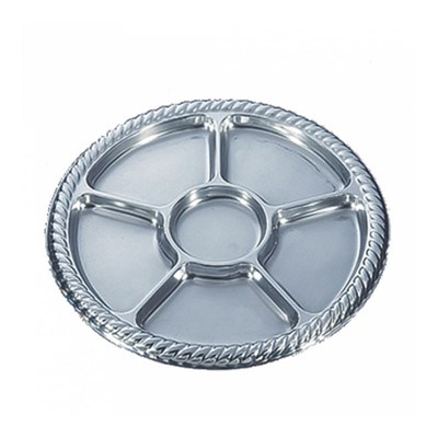 Менажница 1штука, 5 секций, d 30,6 см,серебряная,РЕТ, Garcia de Pou Испания 81211129