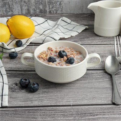 Бульонная чашка с ручками 280мл, 10,5 см, h=5,3 см, фарфор "NOBLE" серия "IMPRESS" 81221507