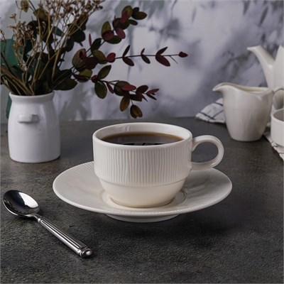 Чайная пара 220мл, d8.5см, h6.5см, фарфор "NOBLE" серия "NEO SILK" 81222372