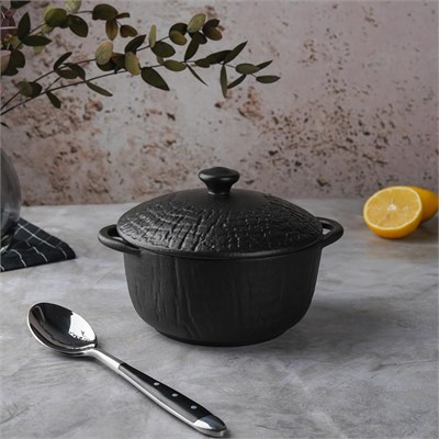 Бульонная чашка с крышкой d=14 см, h=7см , 600мл, серия "Black Raw Wood"  P.L. - ProffCuisine 81229873