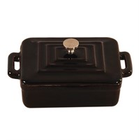 Кастрюлька эмалированная с крышкой, прямоугольная 13*9,5*4,5 см, 300 мл, чугун, P.L. Proff Cuisine 81200328