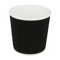 Стакан с двойными стенками для горячих напитков 120 мл,черный, гофр.картон,(1упаковка=40 шт) GP 81210437
