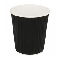 Стакан с двойныйми стенками для горячего,180 мл,(1упаковка= 25 шт), черный гофрированный картон. 81211576
