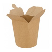 Коробка для лапши 480 мл, натуральный цвет, d 8 см, h 9 см, СВЧ, 50 шт/уп, картон, Garcia de Pou 81211511