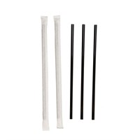 Трубочка в инд/упаковке  5*210 мм с изгибом черная (250шт/уп) 81212482