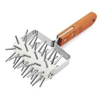 Ролик для наколки теста с деревянной ручкой 12,5 см, нержавейка, 81200243