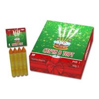 Фейерверк пищевой 15 см, золото, 4 шт/уп 81007301