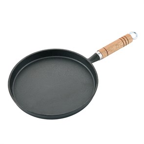 Сковородка чугунная,блинная 22 cм,деревяннаяручка  P.L.-ProffCuisine 32659