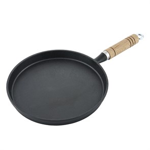 Сковородка чугунная,блинная 20 cм,деревяннаяручка  P.L.-ProffCuisine 32661
