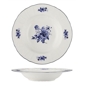 Тарелка глубокая для супа 23 см, 350 мл, коллекция "Blue Flower"  P.L. Proff Cuisine 34049