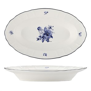 Блюдо овальное,глубокое 24*16 см, 350 мл, коллекция "Blue Flower"  P.L. Proff Cuisine 34058