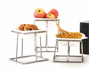 Стойка металлическая для выкладки + керамический салатник,21*21*20 см,  P.L.--Hotelware 37961