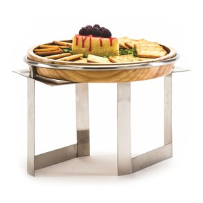 Стойка металлическая для выкладки + блюдо из бука,32*32*23 см,  P.L.--Hotelware 37973