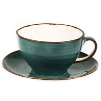 Чашка с блюдцем Fusion Green Sea 375 мл, P.L. Proff Cuisine 1126