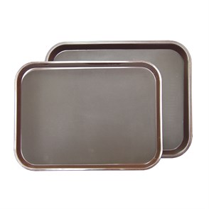 Поднос пластиковый прорезиненный коричневый 41*31 см, P.L. - BarWare 3165