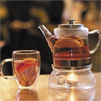 Чайник стеклянный с металлическим ситом 1,2 л, P.L. Proff Cuisine 3577