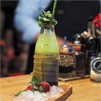 Бутылка прозрачная с крышкой 250 мл, стекло, P.L. Proff Cuisine 3590