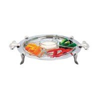 Менажница d 30 см на ножках, фигурные ручки, нержавейка, P.L. - REG 4123