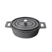 Кастрюля порционная с крышкой овальная 12*9 см, 250 см, чугун, P.L. Proff Cuisine 4249