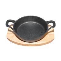Сковорода P.L. Proff Cuisine круглая на деревянной подставке, 16 см 4274