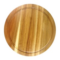 Доска круглая 28*2 см с выемкой, акация, P.L. Proff Cuisine 4313