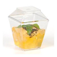 Фуршетный пластик с крышкой, 130 мл, 6,4*6,4*8,4 см, 12 шт/уп, P.L. Proff Cuisine 4346