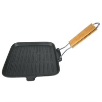 Сковорода-гриль со съемной деревянной ручкой, 24*24 см, чугун, P.L. Proff Cuisine 4772