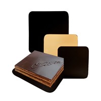 Подложка кондитерская двусторонняя 18*18 см, золотая/черная, картон, 50 шт 7097