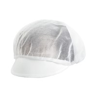Шапочка с козырьком белая, 25*23 см, полиэстер, 10 шт 7208