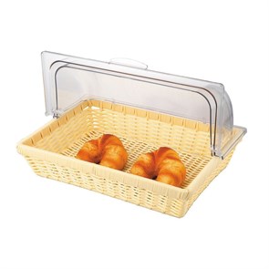 Подставка плетеная с пластиковой крышкой 41*28*8,5 см, бежевая, P.L. Proff Cuisine 3741