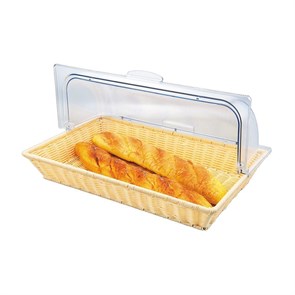 Подставка плетеная для выпечки 53*33*9 см, с пластиковой крышкой, P.L. Proff Cuisine 3759
