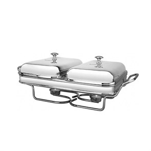 Мармит 2 отделения с крышками по 1,5 л, прямоугольный на подставке, P.L. - REG 3866