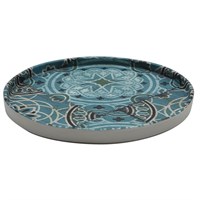 Блюдо,поднос меламиновый d=21см, h=1.9 см,Damask Blue ,  P.L. 17724