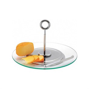 Этажерка стеклянная с ручкой, h 19 см, d 31 см, P.L. - REG 4126