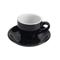 Чашка с блюдцем черная Barista (Бариста) 80 мл, P.L. Proff Cuisine 24712