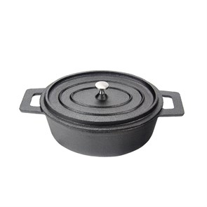 Кастрюля порционная с крышкой овальная 17*11 см, 500 мл, чугун, P.L. Proff Cuisine 4250