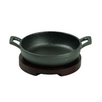 Сковородка чугунная, круглая, на деревянной подставке,для подачи d=12 cм, P.L.-ProffCuisine 32635