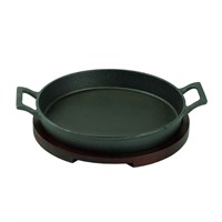Сковородка чугунная, круглая, на деревянной подставке,для подачи d=20 cм, P.L.-ProffCuisine 32636