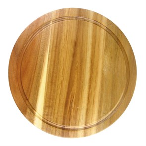 Доска круглая 36*2 см с выемкой, акация, P.L. Proff Cuisine 4310