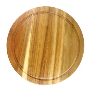 Доска круглая 32*2 см с выемкой, акация, P.L. Proff Cuisine 4311