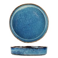 Тарелка с бортом d=20.8 см, h=4.6 см, 930 мл, фарфор,серия "Aqua Blue" P.L. 41029